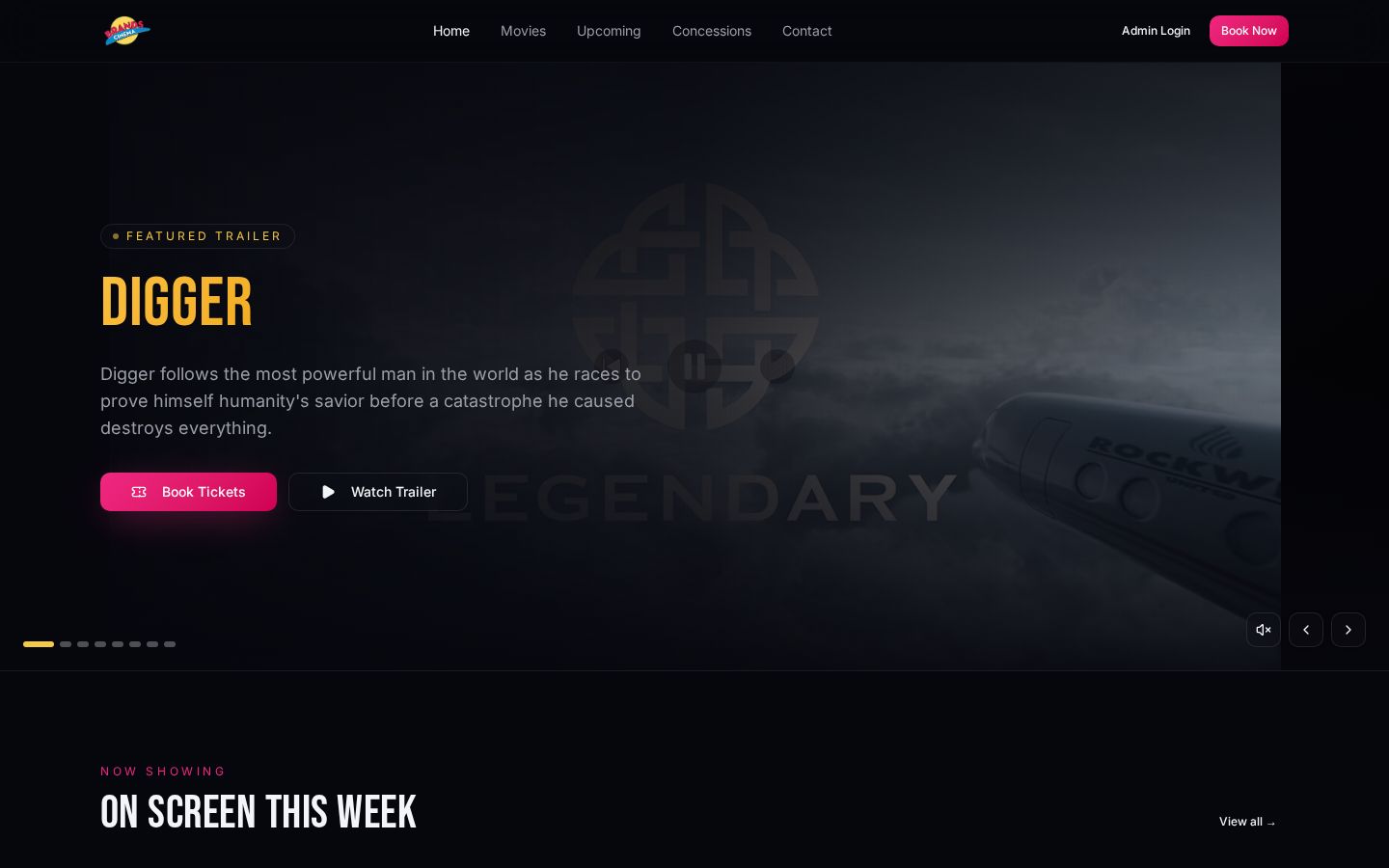 Brand Cinemas website homepage